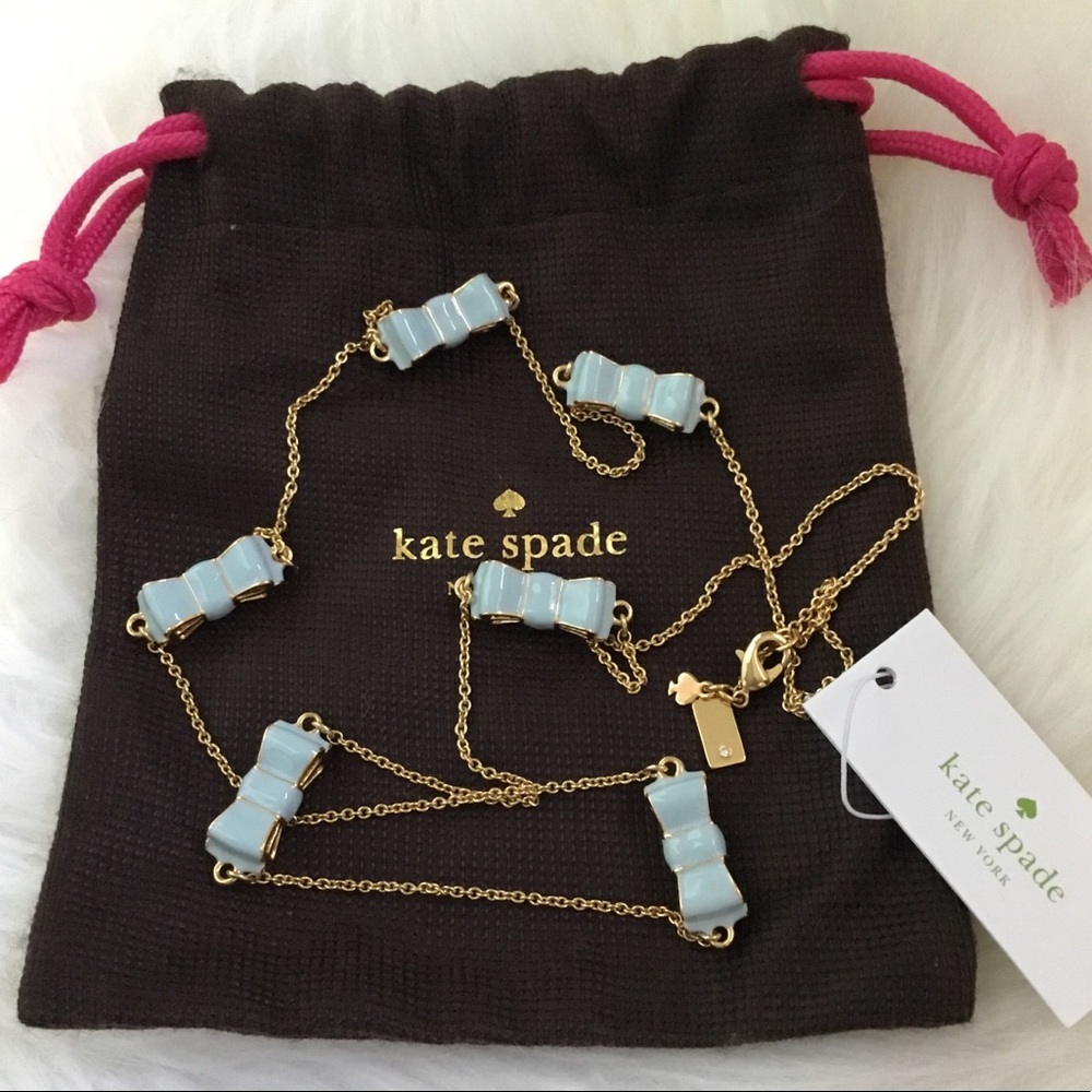 ✨Kate Spade Coquette Multi Cinderella Baby Blue Bows Necklace